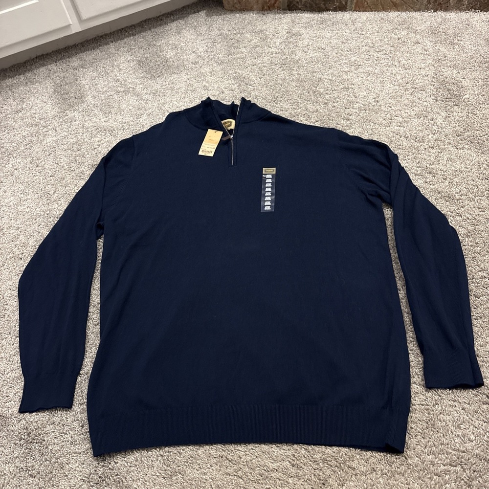 NEW The Foundry Supply Co. Navy 1/4 Zip Fleece Pullover 3XLT Mens 3XL TALL NWT